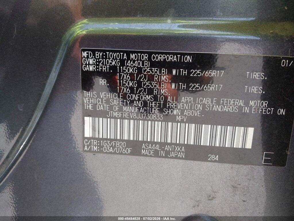 JTMBFREV8JJ730833 2018 TOYOTA RAV4 photo no. 9