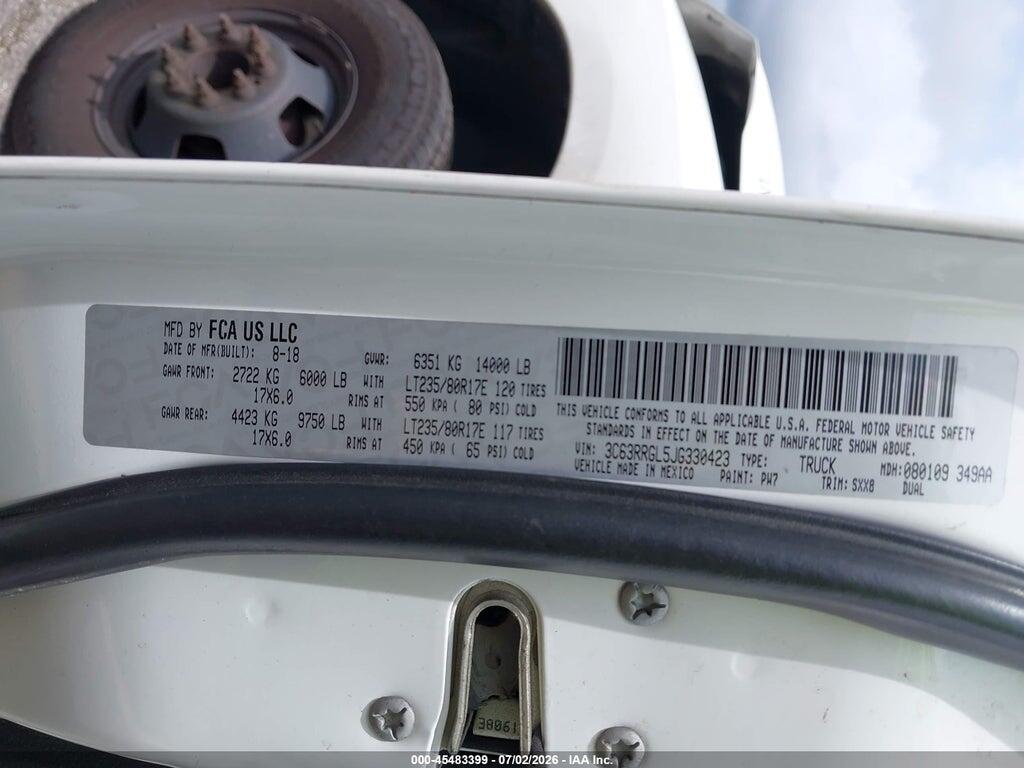 3C63RRGL5JG330423 2018 RAM 3500 photo no. 9