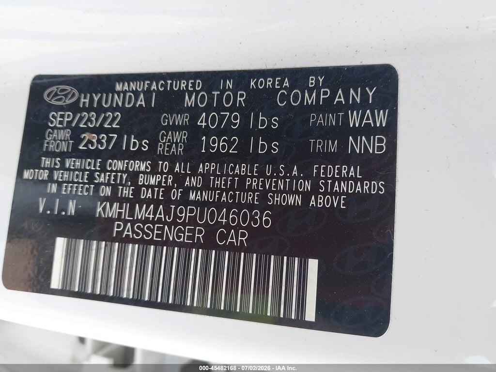 KMHLM4AJ9PU046036 2023 HYUNDAI ELANTRA HYBRID photo no. 9