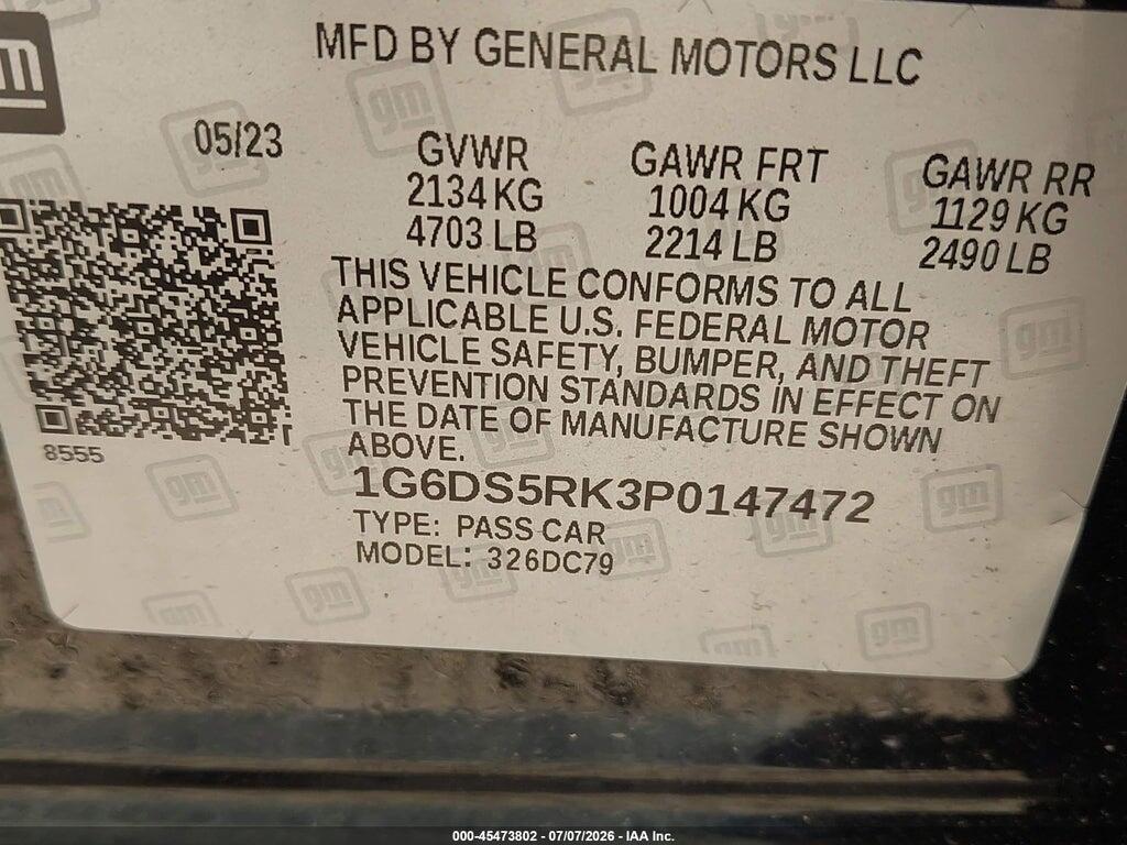 1G6DS5RK3P0147472 2023 CADILLAC CT5 photo no. 9