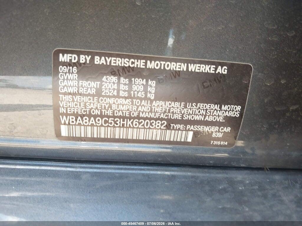 WBA8A9C53HK620382 2017 BMW 320I photo no. 9