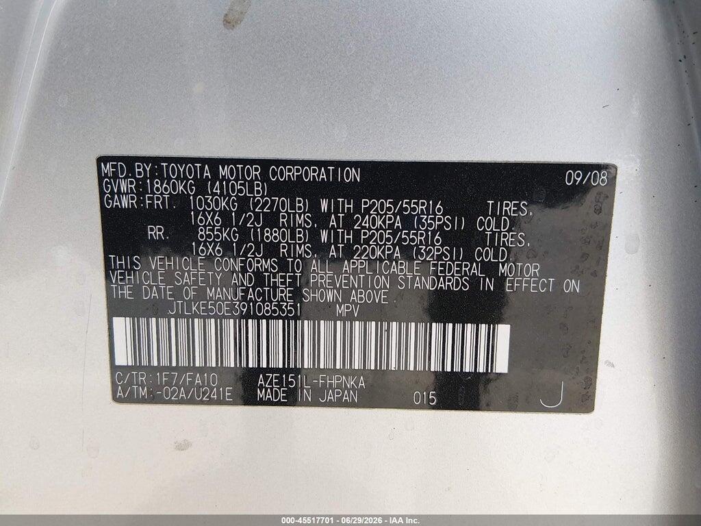 JTLKE50E391085351 2009 SCION XB photo no. 9