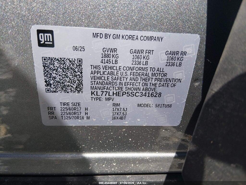 KL77LHEP5SC341628 2025 CHEVROLET TRAX photo no. 9