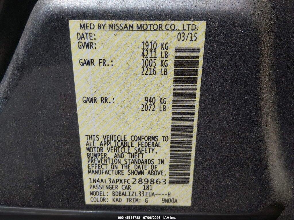 1N4AL3APXFC289863 2015 NISSAN ALTIMA photo no. 9