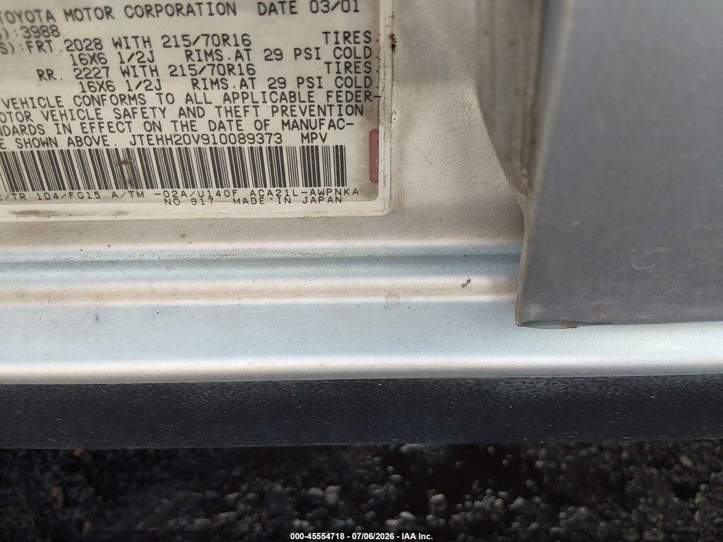 JTEHH20V910089373 2001 TOYOTA RAV4 photo no. 9