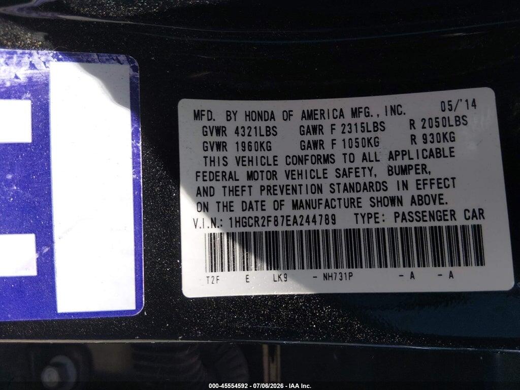1HGCR2F87EA244789 2014 HONDA ACCORD photo no. 9