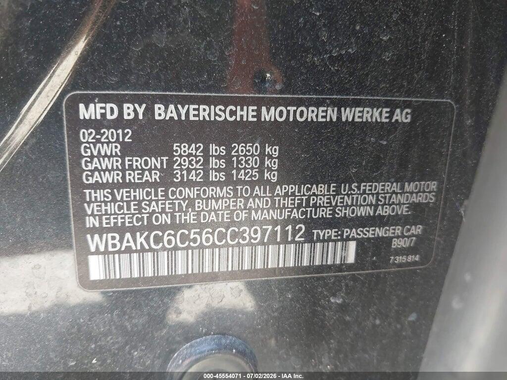 WBAKC6C56CC397112 2012 BMW 750I photo no. 9