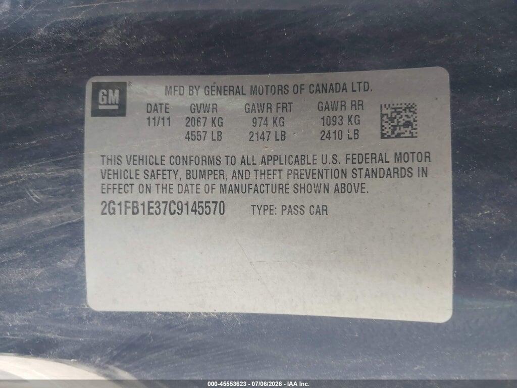 2G1FB1E37C9145570 2012 CHEVROLET CAMARO photo no. 9