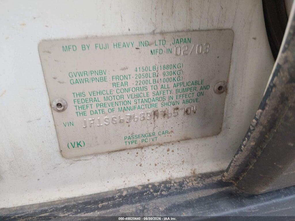 JF1SG63683H765704 2003 SUBARU FORESTER photo no. 9