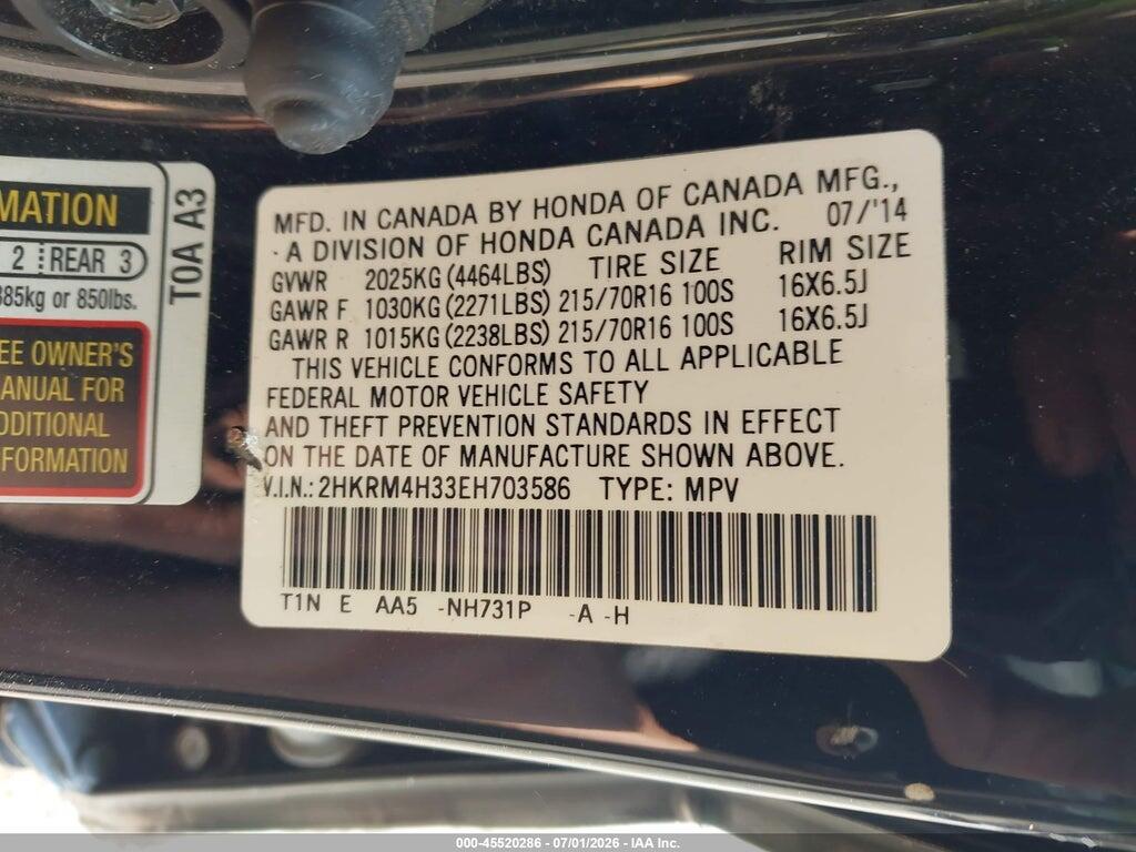 2HKRM4H33EH703586 2014 HONDA CR-V photo no. 9