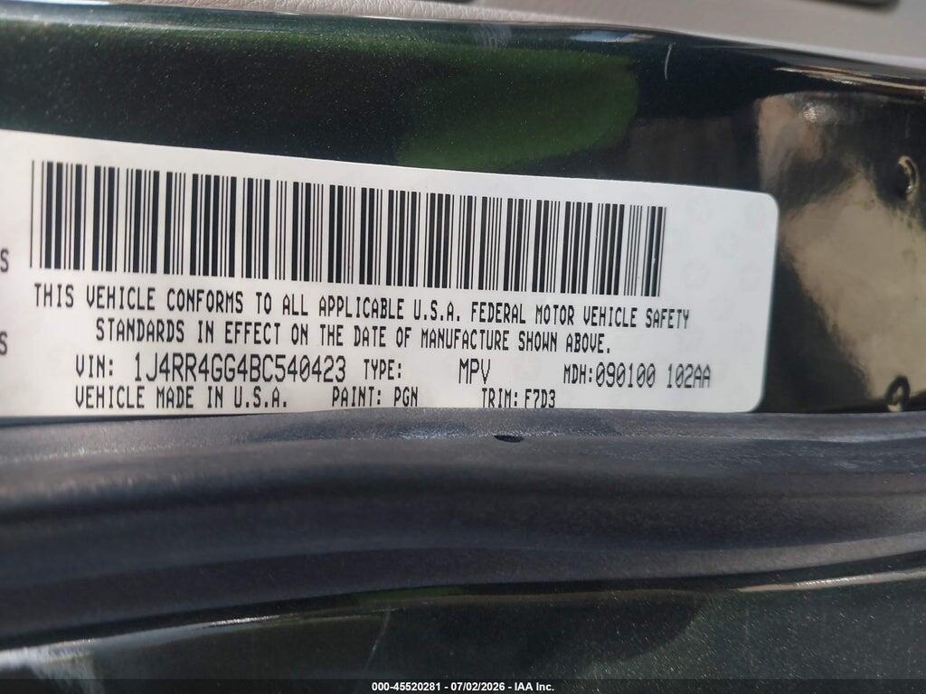 1J4RR4GG4BC540423 2011 JEEP GRAND CHEROKEE photo no. 9