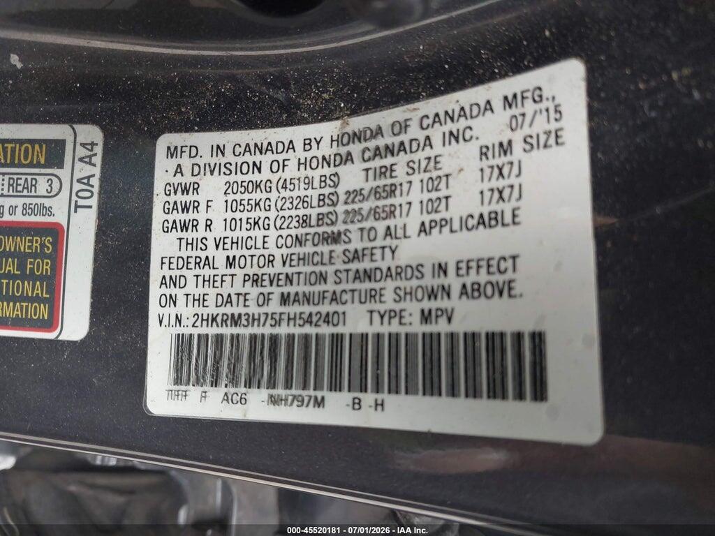 2HKRM3H75FH542401 2015 HONDA CR-V photo no. 9