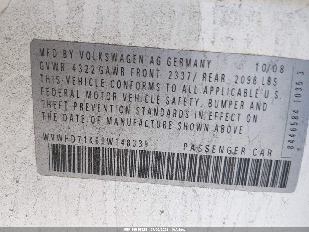 WVWHD71K69W148339 2009 VOLKSWAGEN GTI photo no. 9