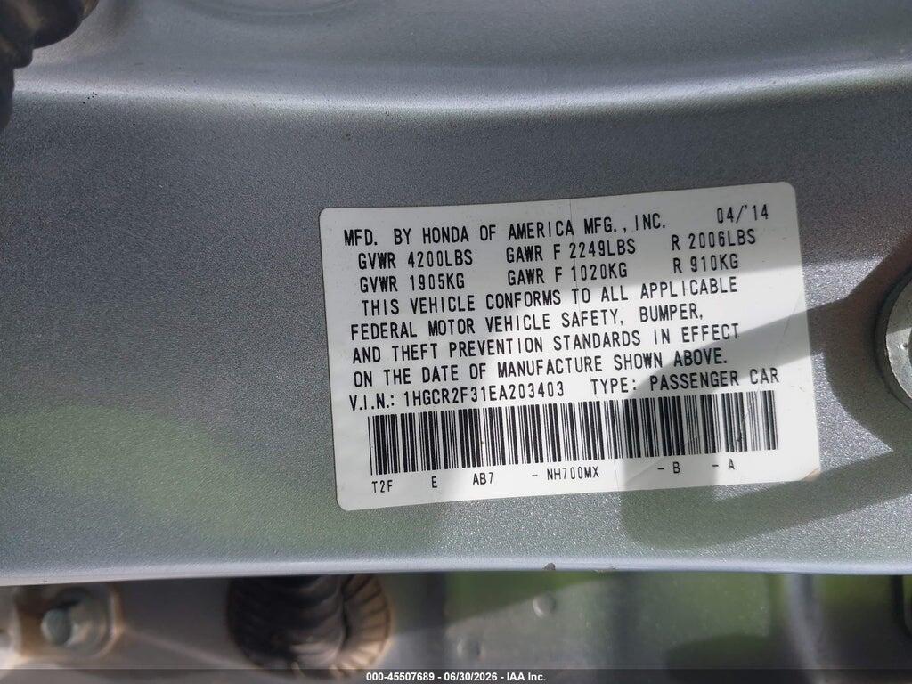 1HGCR2F31EA203403 2014 HONDA ACCORD photo no. 9