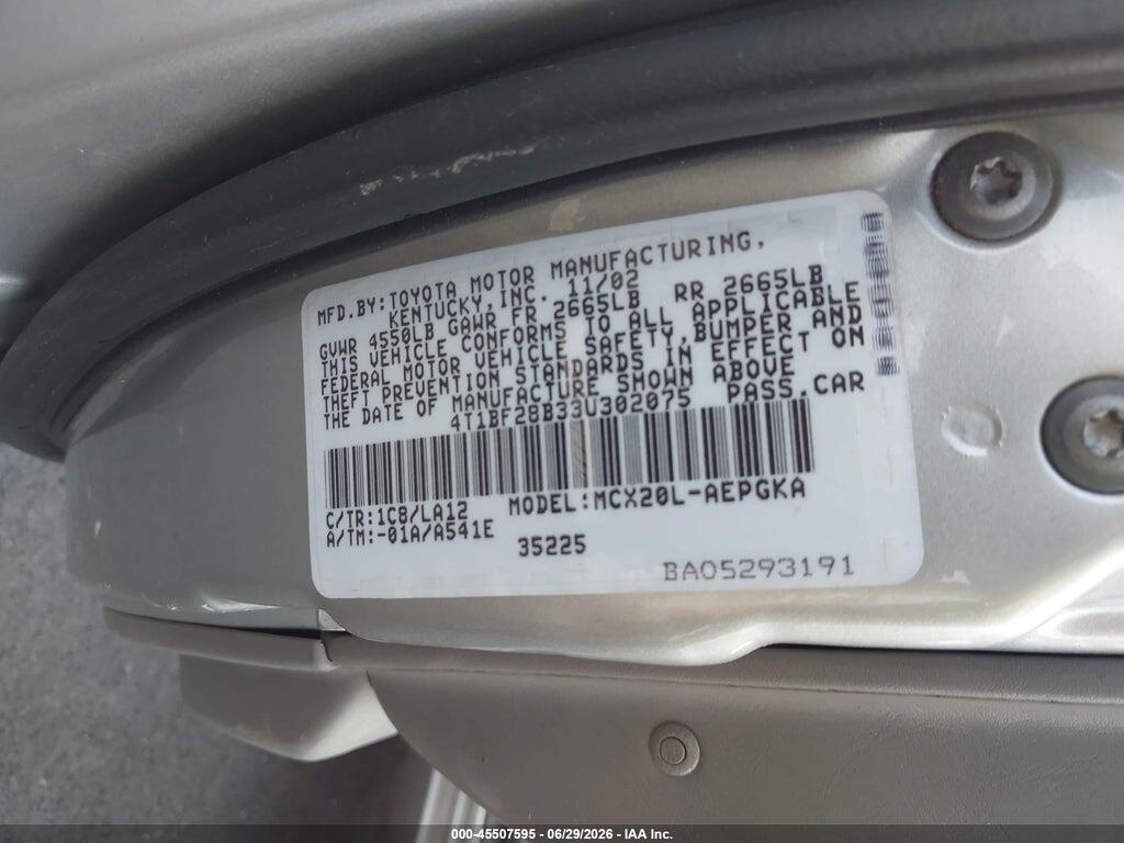 4T1BF28B33U302075 2003 TOYOTA AVALON photo no. 9