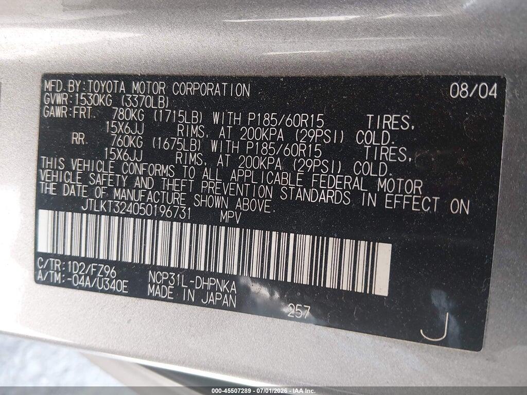 JTLKT324050196731 2005 SCION XB photo no. 9