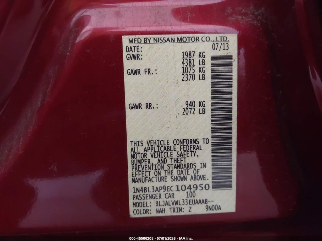 1N4BL3AP9EC104950 2014 NISSAN ALTIMA photo no. 9