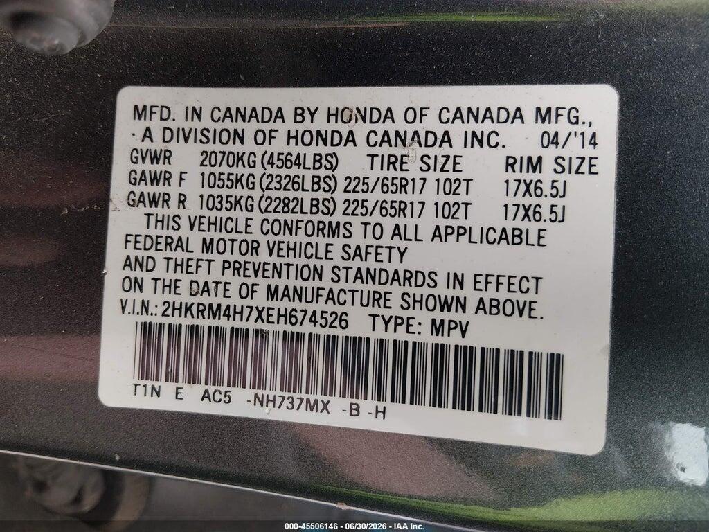 2HKRM4H7XEH674526 2014 HONDA CR-V photo no. 9