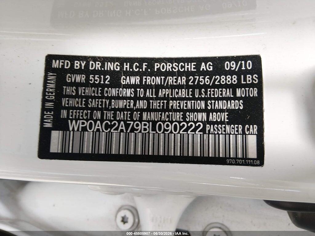 WP0AC2A79BL090222 2011 PORSCHE PANAMERA photo no. 9