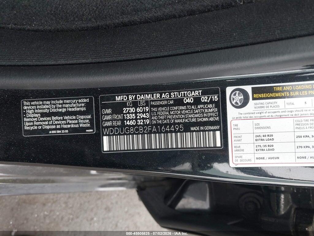 WDDUG8CB2FA164495 2015 MERCEDES-BENZ S 550 photo no. 9