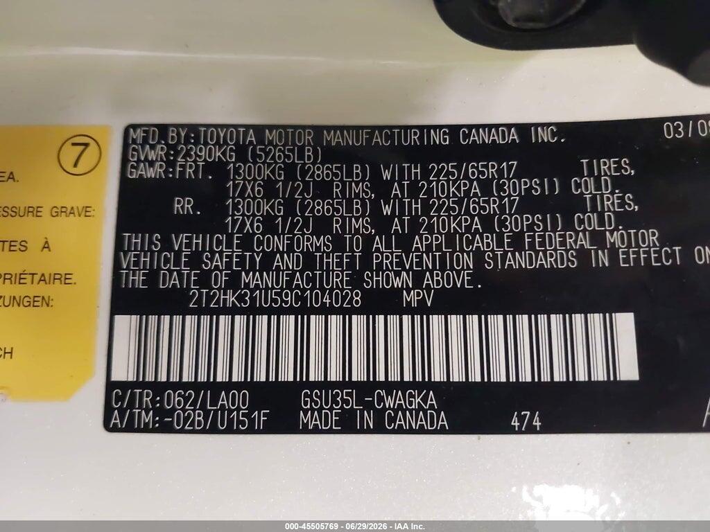 2T2HK31U59C104028 2009 LEXUS RX 350 photo no. 9