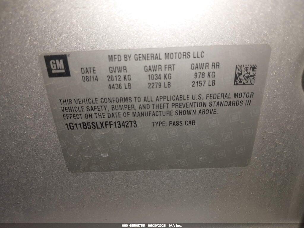1G11B5SLXFF134273 2015 CHEVROLET MALIBU photo no. 9