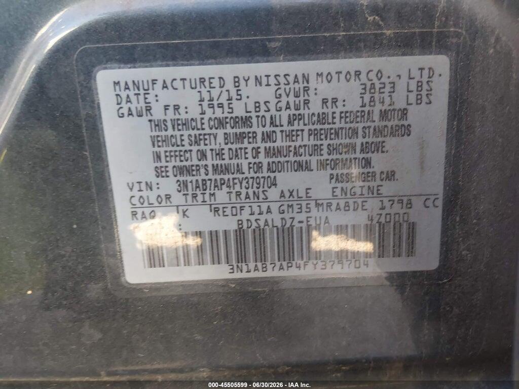 3N1AB7AP4FY379704 2015 NISSAN SENTRA photo no. 9