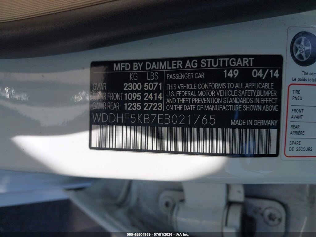 WDDHF5KB7EB021765 2014 MERCEDES-BENZ E 350 photo no. 9