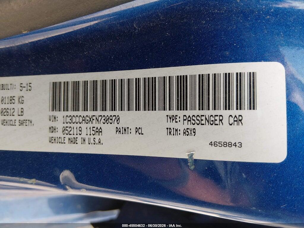 1C3CCCAGXFN730970 2015 CHRYSLER 200 photo no. 9