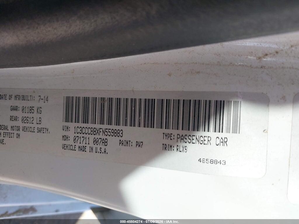 1C3CCCBBXFN559883 2015 CHRYSLER 200 photo no. 9