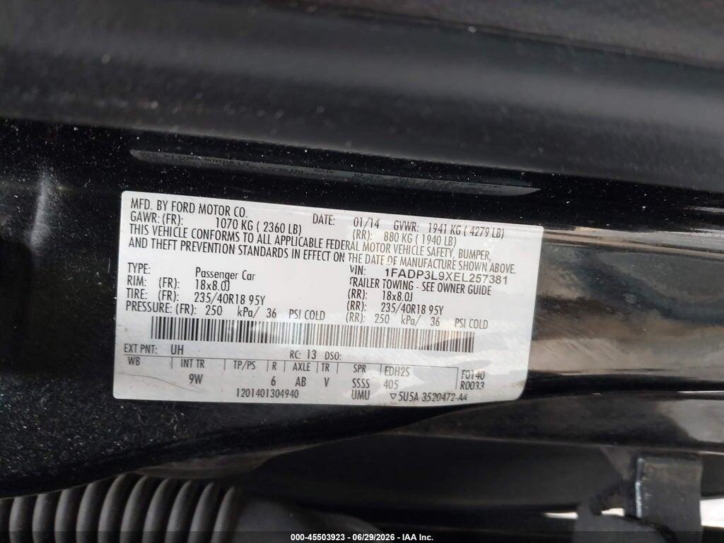 1FADP3L9XEL257381 2014 FORD FOCUS ST photo no. 9