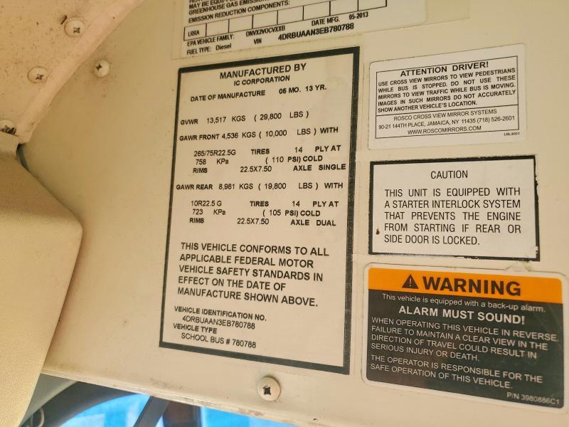 2014 IC CORPORATION CE SERIES SCHOOL - SCHOOL BUS — Фото 10 из 10