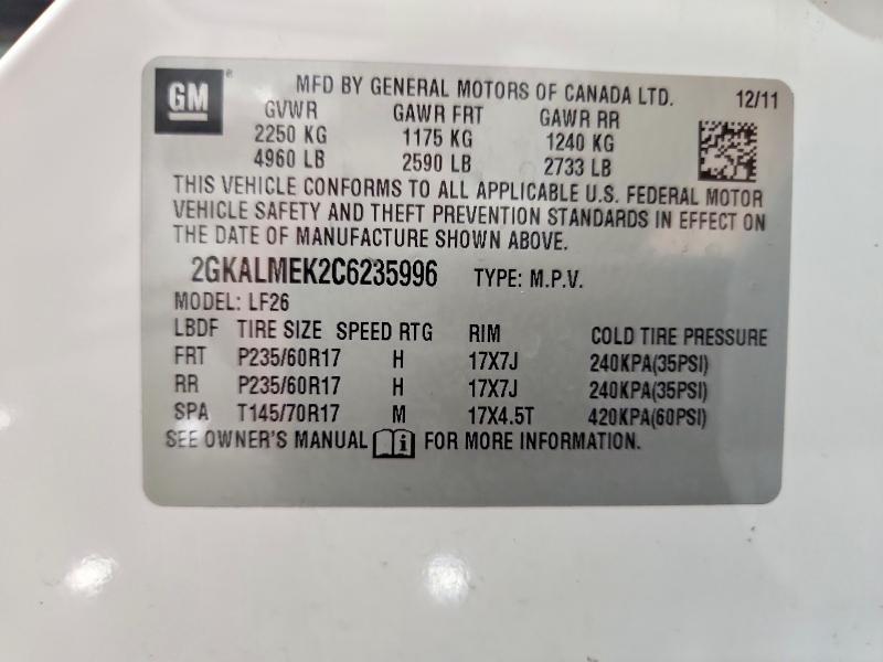 2GKALMEK2C6235996 2012 GMC TERRAIN photo no. 12