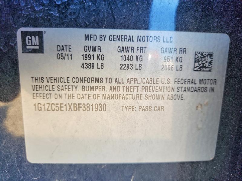 1G1ZC5E1XBF381930 2011 CHEVROLET MALIBU photo no. 12