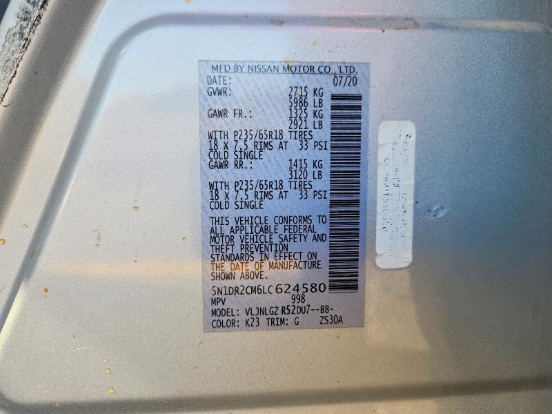 5N1DR2CM6LC624580 2020 NISSAN PATHFINDER photo no. 12