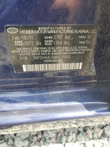 5NPDH4AE6BH031450 2011 HYUNDAI ELANTRA photo no. 12