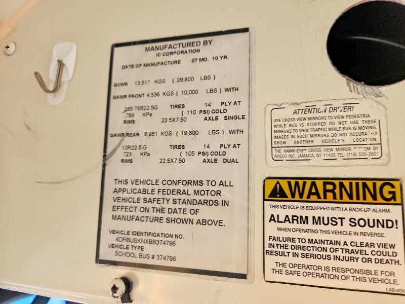 2011 IC CORPORATION CE SERIES SCHOOL - SCHOOL BUS — Фото 10 из 10