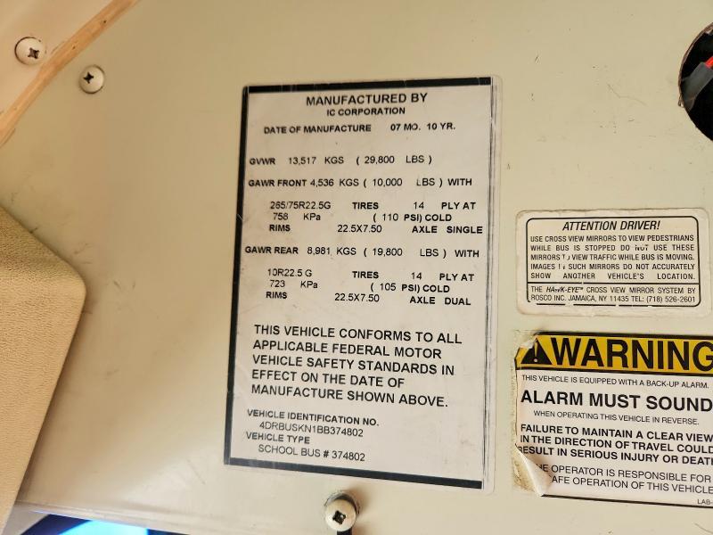 2011 IC CORPORATION CE SERIES SCHOOL - SCHOOL BUS — Фото 10 из 10