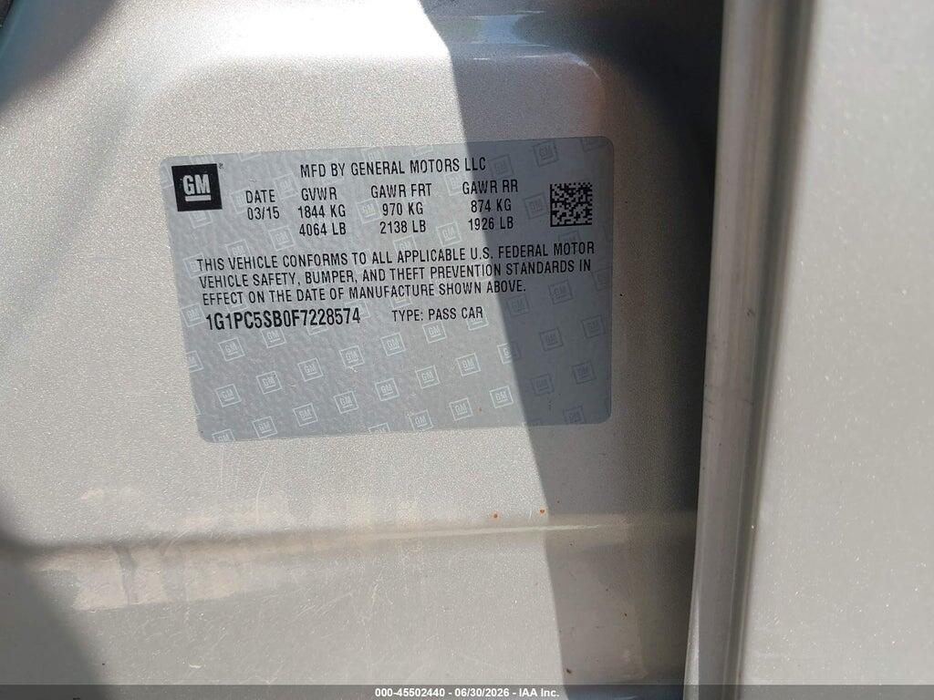 1G1PC5SB0F7228574 2015 CHEVROLET CRUZE photo no. 9