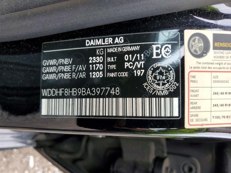 2011 MERCEDES-BENZ E 350 4MATIC — Фото 12 из 12