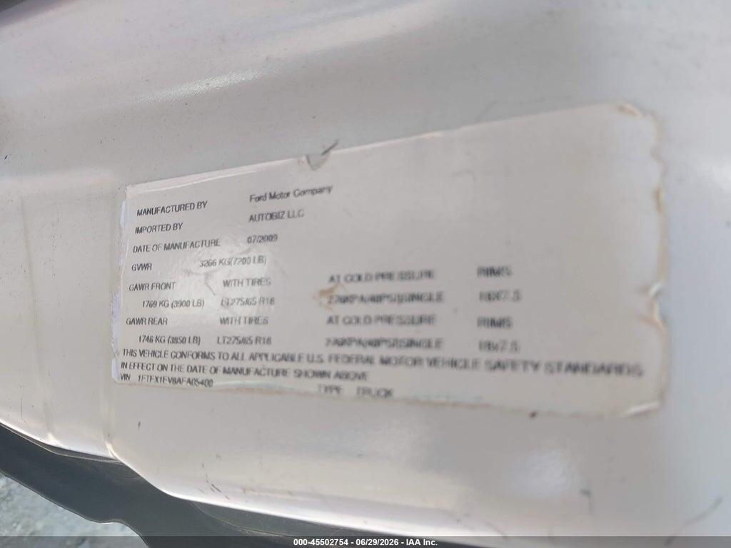 1FTFX1EV8AFA05400 2010 FORD F-150 photo no. 9