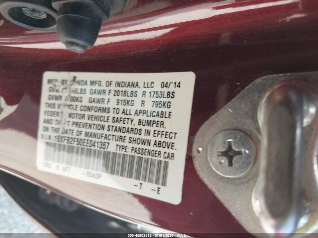 19XFB2F50EE041357 2014 HONDA CIVIC photo no. 9