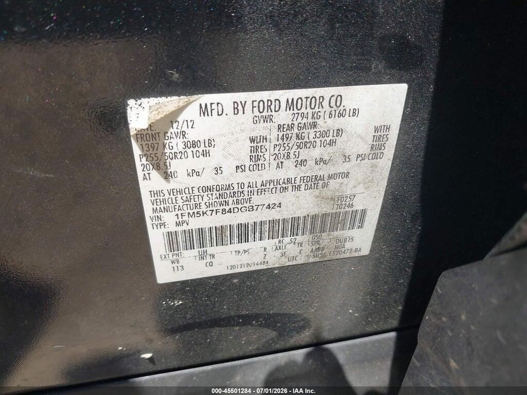1FM5K7F84DGB77424 2013 FORD EXPLORER photo no. 9