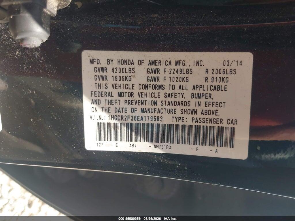 1HGCR2F36EA179583 2014 HONDA ACCORD photo no. 9