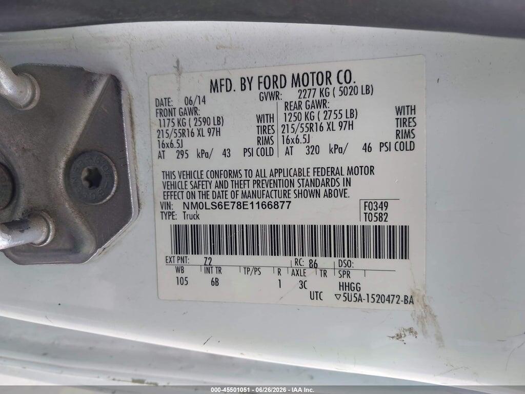 NM0LS6E78E1166877 2014 FORD TRANSIT CONNECT photo no. 9
