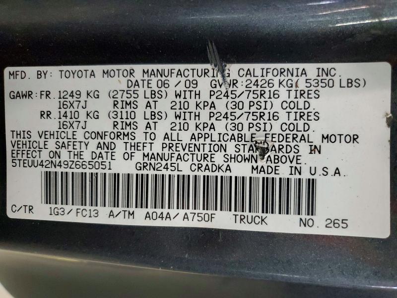 2009 TOYOTA TACOMA ACCESS CAB — Фото 12 из 12