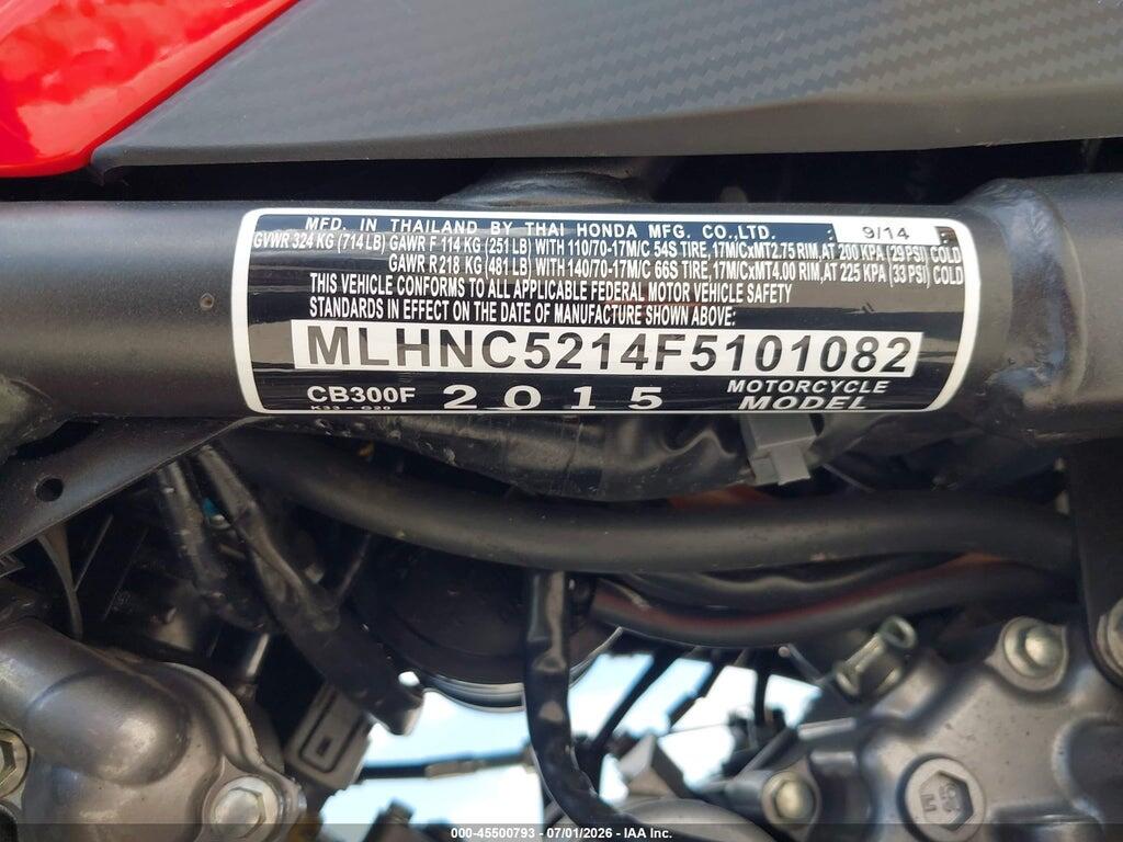 MLHNC5214F5101082 2015 HONDA CB300 photo no. 10