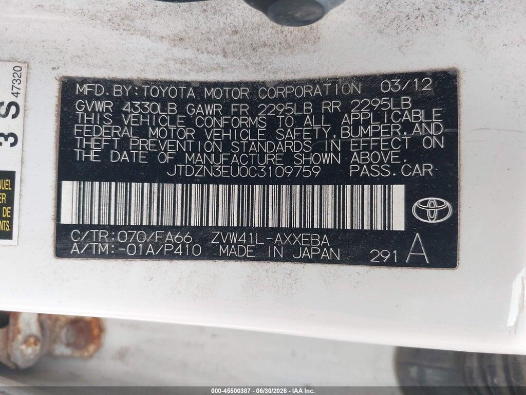 JTDZN3EU0C3109759 2012 TOYOTA PRIUS V photo no. 9