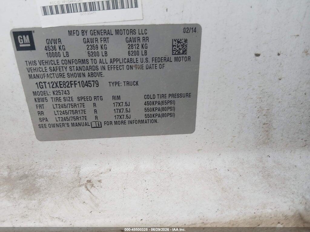 1GT12XE82FF104579 2015 GMC SIERRA 2500HD photo no. 9