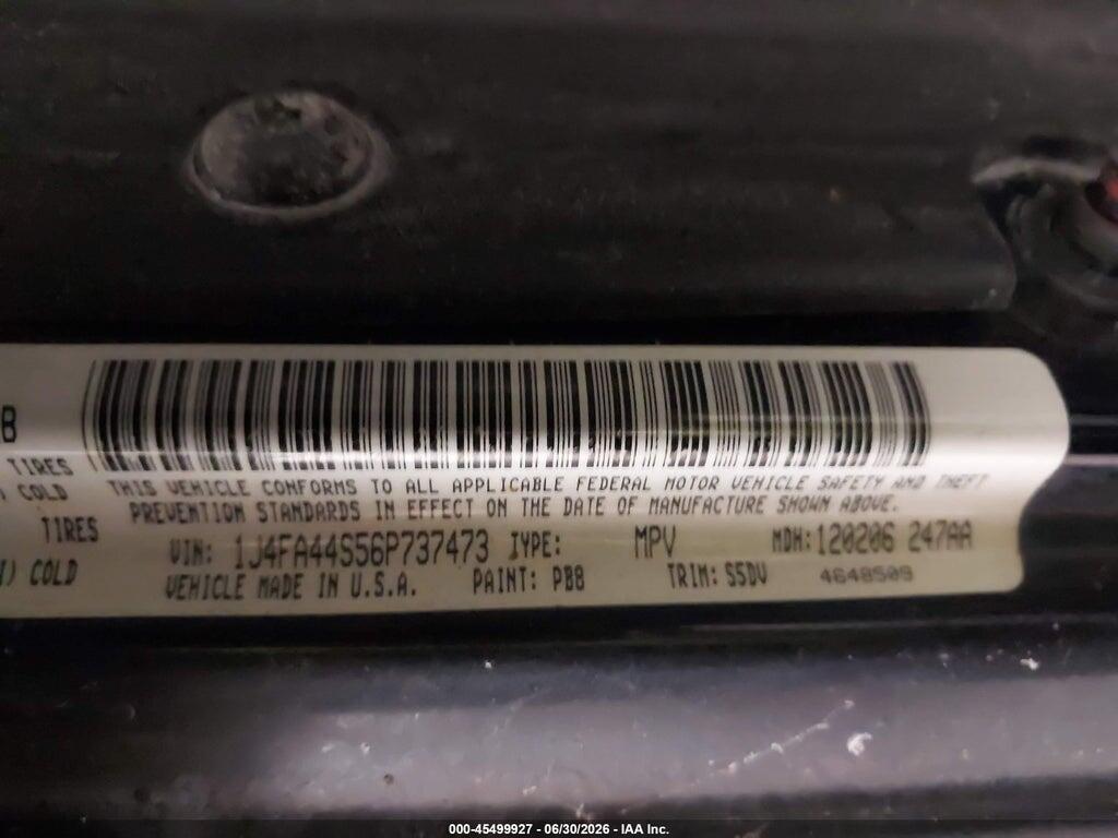 1J4FA44S56P737473 2006 JEEP WRANGLER photo no. 9